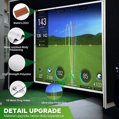 Golf Simulator Impact Screen for Golf Training,16pcs Grommet Holes Family Ind...