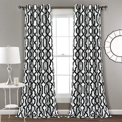 Lush Decor Edward Trellis Curtains Light Filtering Window Panel Set for Livin...