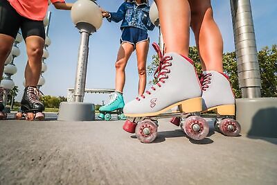 Candi GRL Carlin Quad Freestyle Artistic Roller Skates Blue/Burgandy 10