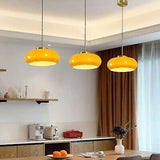 Orange Pendant Light Glass Hanging Lamp Gold 1-Light Kitchen Island Pendant L...