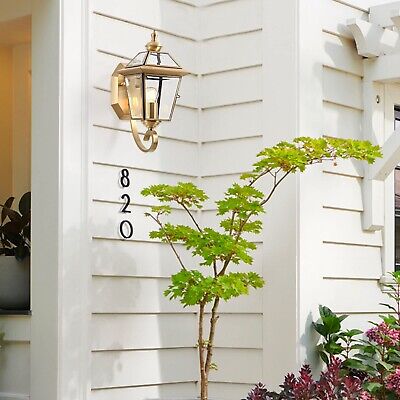 13.7in Copper Porch Light Oil-Rubbed Brass Outdoor Wall Lights with Beveled G...