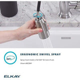 Elkay LKAV3031LS Avado Single Hole Kitchen Faucet with Pull-down Spray and Fo...