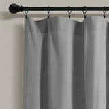 Lush Decor Linen Button Window Curtain Panel, Single, 100" W x 84" L, Dark Gr...