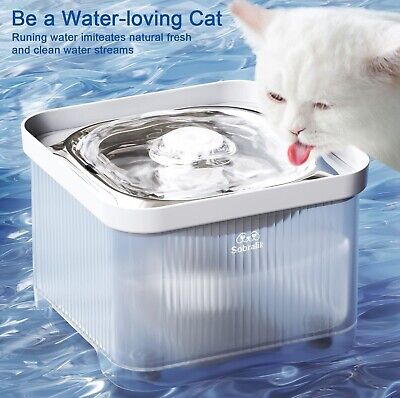 Cat Water Fountain with Wireless Pump, 3.2L/105oz Pet Water Fountain for Cats...