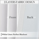 KGORGE White Faux Linen Curtains 96 inches Long, Pinch Pleated Thick Linen We...