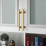 Haliwu 20 Pack Gold Cabinet Pulls, Brushed Brass Cabinet Pulls Square Gold Ca...