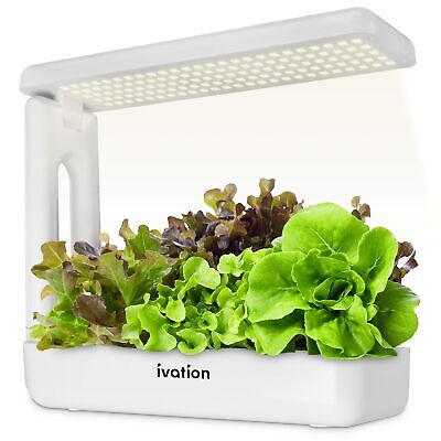 Ivation 11-Pod Indoor Hydroponics Growing System Kit with LED Grow Light, Her...