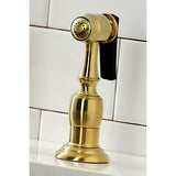 Kingston Brass KS1277PKLBS Duchess Bridge Kitchen Faucet, Brushed Brass