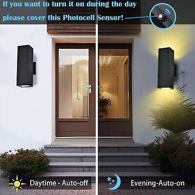 Up and Down Lights Outdoor Wall Lights, RGB LED Dusk to Dawn Outdoor Lighting...