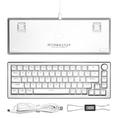 Cooler Master CK720 Hot-Swappable 65% Silver/White Mechanical Gaming Keyboard...