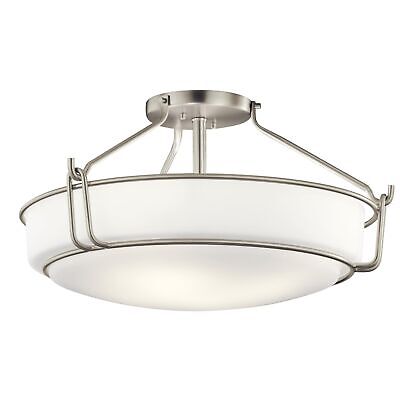 Kichler Alkire 22" Semi Flush Mount Ceiling Light in Brushed Nickel, 4-Light ...