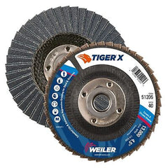 Weiler 51205 Tiger x Flap Disc, 4 1/2 in Angled, 40 Grit, 5/8 in - 11 Arbor, ...