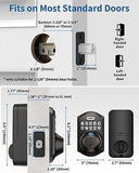 TEEHO TE002W Fingerprint Door Lock: Keyless Entry Smart Deadbolt Lock for Fro...