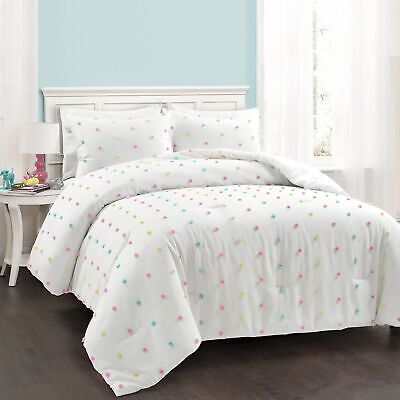 Lush Decor Rainbow Tufted, Full/Queen, Dot 3 Piece Comforter Set, Full & Piece