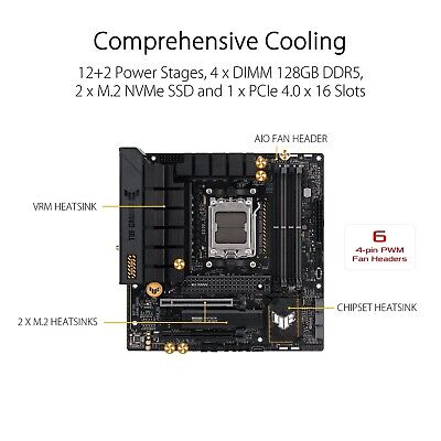 ASUS TUF GAMING B650M-PLUS WIFI Socket AM5 (LGA 1718) Ryzen 7000 mATX gaming ...