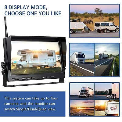 1080P Wireless Backup Camera System for RV Trailer Truck Camper,10 Inch DVR M...