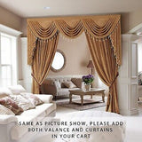 ELKCA Double-Sided Chenille Valance for Living Room,Bronze Curtains Valance w...