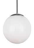 Generation Lighting 6024EN3-04 Hanging Globe One Light Pendant, Satin Aluminu...