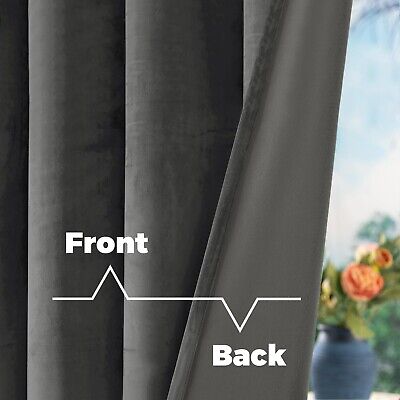 BGment Grey Velvet Curtains 120 Inches Long for Living Room, Thermal Insulate...