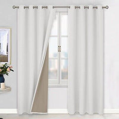 BGment Off White Blackout Curtains 108 Inch Length for Bedroom 2 Panels Set, ...