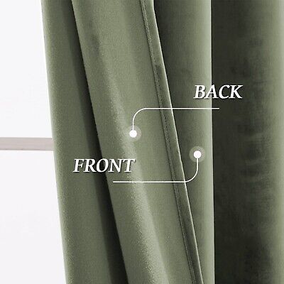 RYB HOME Room Darkening Velvet Curtains 2 Panels Set, Luxury Window Treatment...