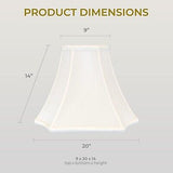 Royal Designs Square Inverted Cut Corner Basic Lamp Shade, White, 9 x 20 x 14