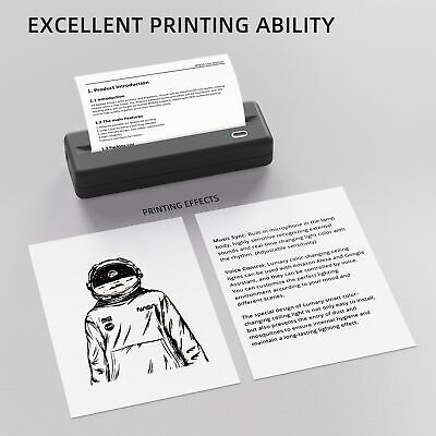 Inkless Wireless Printer for Home Offices & Travel, Supports 8" & 4" Thermal ...