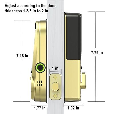 Lockly Vision Smart Lock, Camera Video Two-Way Audio 6-in-1 Keyless Entry Doo...