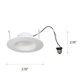 SYLVANIA 5&#8221;/6" LED Recessed Lighting Downlight with Trim, Dimmable, 9W=65W