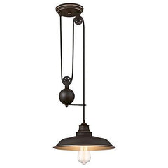 Westinghouse 6363200 Iron Hill One-Light Pulley, Oil Rubbed Bronze Finish wit...