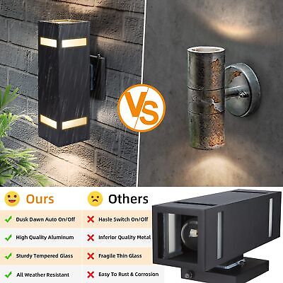 Dusk to Dawn Sensor Outdoor Wall Lights, Aluminum Modern Outdoor Wall Sconce,...