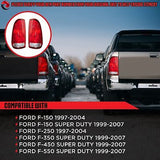 RAREELECTRICAL New Tail Light Pair Compatible With Ford F-150 F-250 1997-2004...