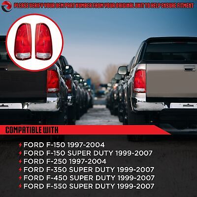 RAREELECTRICAL New Tail Light Pair Compatible With Ford F-150 F-250 1997-2004...