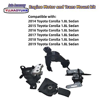 Engine Motor Mount set Compatible with 2014 2015 2016 2017 2018 2019 Toyota C...