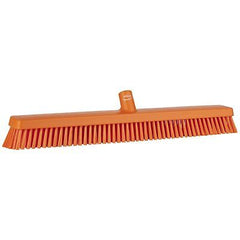 Vikan 31957 24" Heavy-Duty Push Broom, Soft/Stiff, Orange