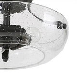 Uolfin Semi Flush Mount Ceiling Light, Black Ceiling Lights with Seeded Glass...