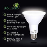 Bioluz LED 24 Pack PAR30 LED Bulb 90 CRI 10W = 100 Watt Replacement Daylight ...