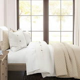 Lush Decor Belgian Flax Prewashed Linen Rich Cotton Blend 3 Piece Duvet Cover...