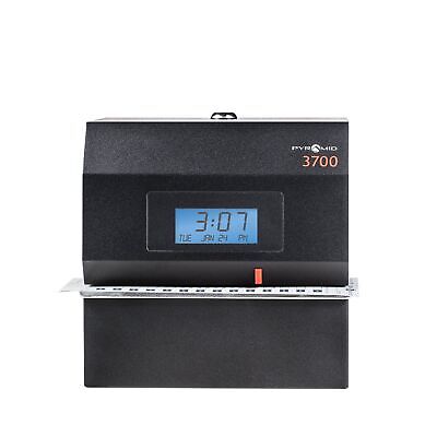 Pyramid&#8482; 3700 Heavy-Duty Time Clock & Document Stamp, Black Steel