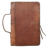 Leather Bible Cover Book Cover Planner Cover with Handle and Back Pocket Size...