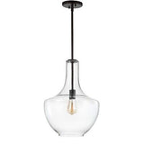 JONATHAN Y JYL6401B Watts 13.25" Glass/Metal LED Pendant Farmhouse Contempora...