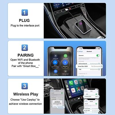 Wireless CarPlay Adapter for Android iPhone, Multi-User Wired to Wireless Car...