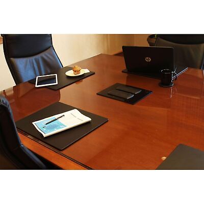 Dacasso Classic Black Leather 17" x 14" Luxury Conference Table Pad - Leather...