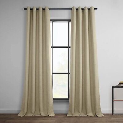 HPD Half Price Drapes Grommet Linen Curtains 84 Inches Long Room Darkening Cu...