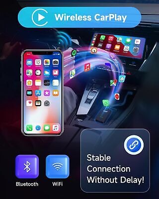 CarlinKit 3.0 Wireless CarPlay Adapter USB for Factory Wired CarPlay Cars (Mo...