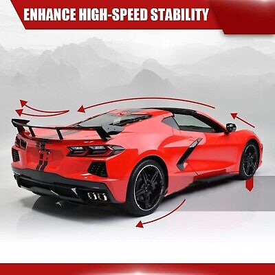 Rear High Wing Spoiler Fit for 2020 2021 2022 2023 Corvette C8 Models ABS Pla...