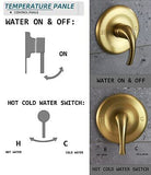 Shower Faucet with Valve, High Pressure 3-way Water Diverter Shower Trim Kit ...