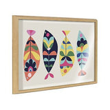 Kate and Laurel Blake MCM Fish Framed Printed Glass Wall Art by Rachel Lee of...