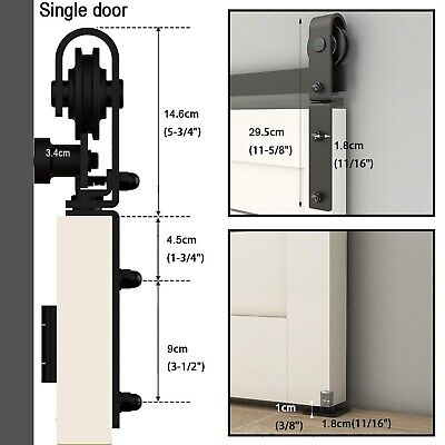 TSMST 52" Bi-Folding Sliding Barn Door Hardware Track Kit for 2 Doors,Heavy D...