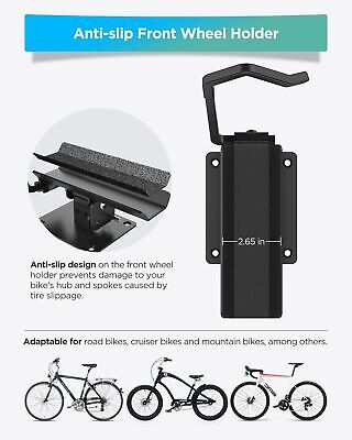 Swivel Bike Wall Rack - Space Saver Over Bike Stand, Wall Bike Mount with Rea...